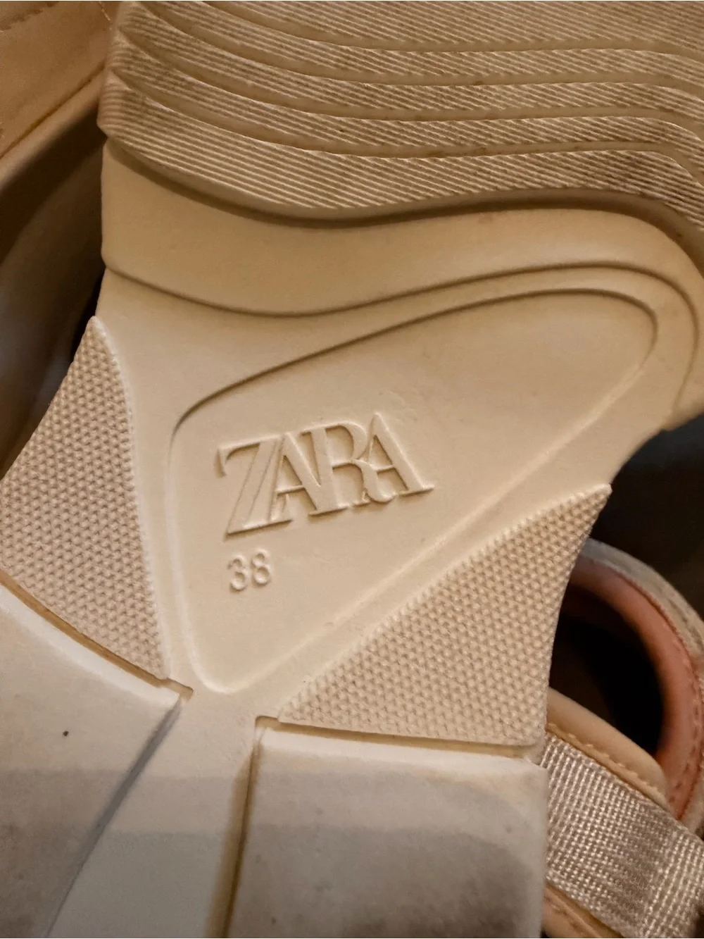 Zara Cream Platform Sport Sandals with Pink and Light Blue Accents